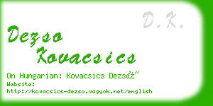 dezso kovacsics business card